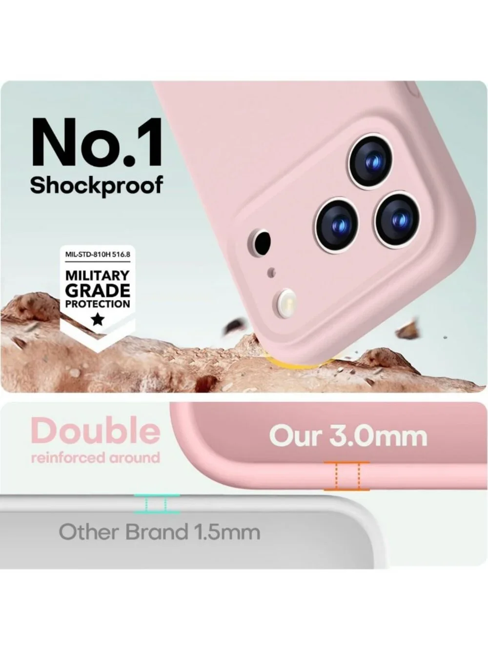 Premium Silicone Shockproof iPhone 17 Pro Max Case - Soft Anti-Scratch Lining